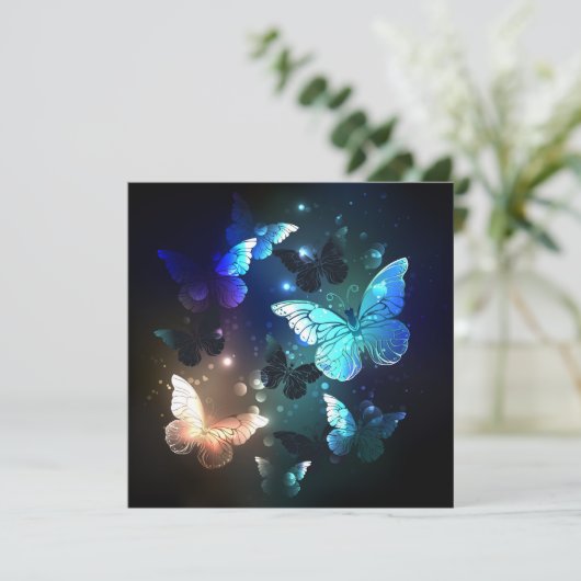 Fluttering Night Butterfly Kaart (Staand voorkant)