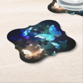 Fluttering Night Butterfly Kartonnen Onderzetters (Gekanteld)