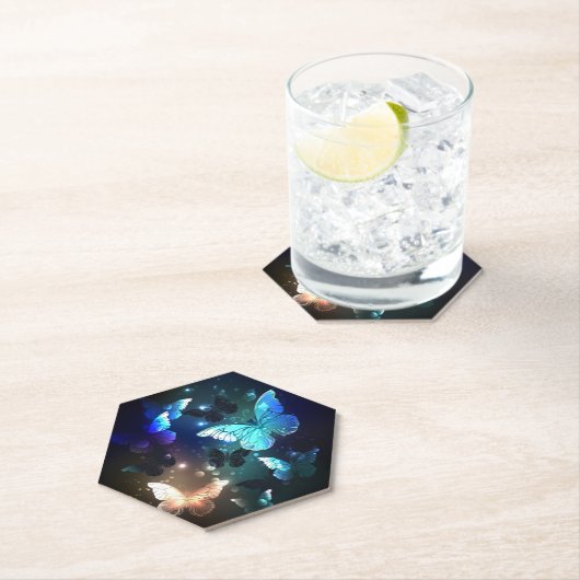 Fluttering Night Butterfly Kartonnen Onderzetters (Insitu)