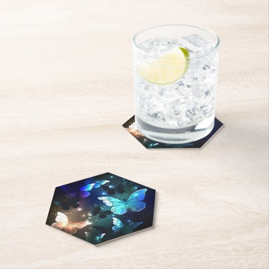 Fluttering Night Butterfly Kartonnen Onderzetters (Insitu)