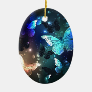 Fluttering Night Butterfly Keramisch Ornament