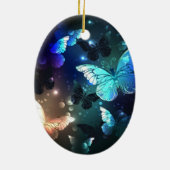 Fluttering Night Butterfly Keramisch Ornament (Achterkant)
