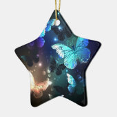 Fluttering Night Butterfly Keramisch Ornament (Links)