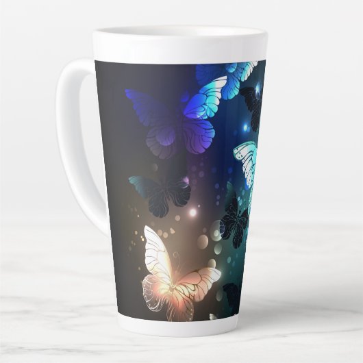 Fluttering Night Butterfly Latte Mok (Linkerhoek)