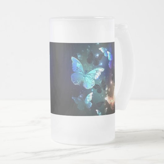 Fluttering Night Butterfly Matglas Bierpul (Voorkant rechts)
