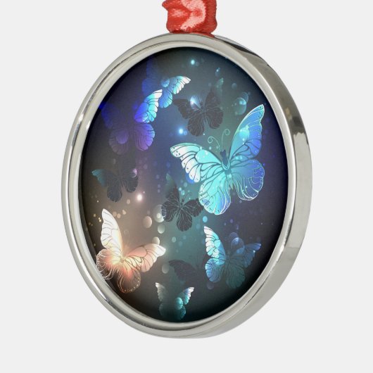 Fluttering Night Butterfly Metalen Ornament (Links)