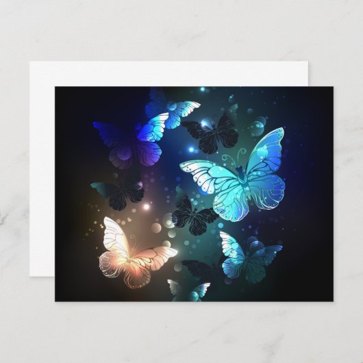Fluttering Night Butterfly Notitiekaartje (Voorkant / Achterkant)