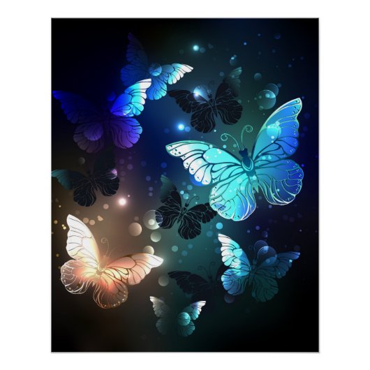 Fluttering Night Butterfly Perfect Poster (Voorkant)