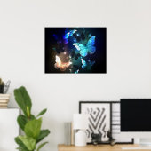 Fluttering Night Butterfly Poster (Thuiskantoor)