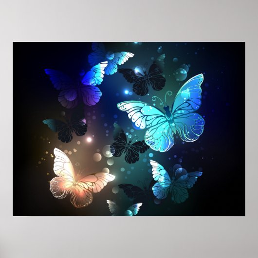 Fluttering Night Butterfly Poster (Voorkant)