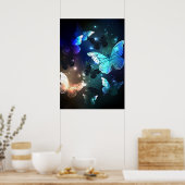 Fluttering Night Butterfly Poster (Keuken)