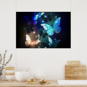 Fluttering Night Butterfly Poster (Keuken)