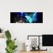 Fluttering Night Butterfly Poster (Thuiskantoor)