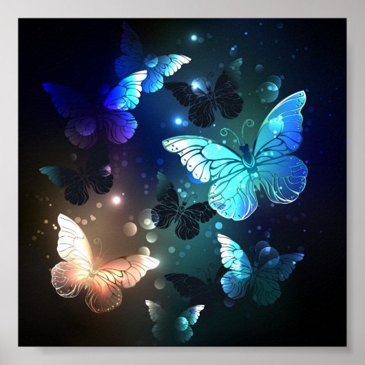 Fluttering Night Butterfly Poster (Voorkant)