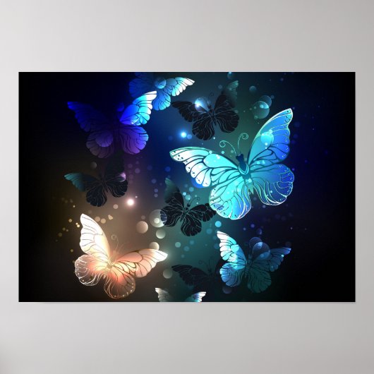 Fluttering Night Butterfly Poster (Voorkant)