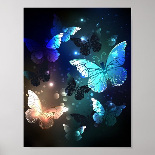 Fluttering Night Butterfly Poster (Voorkant)