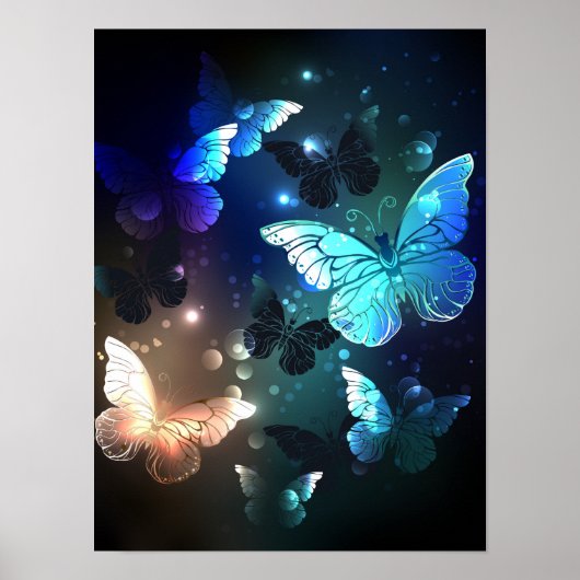 Fluttering Night Butterfly Poster (Voorkant)