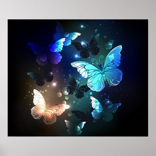 Fluttering Night Butterfly Poster (Voorkant)