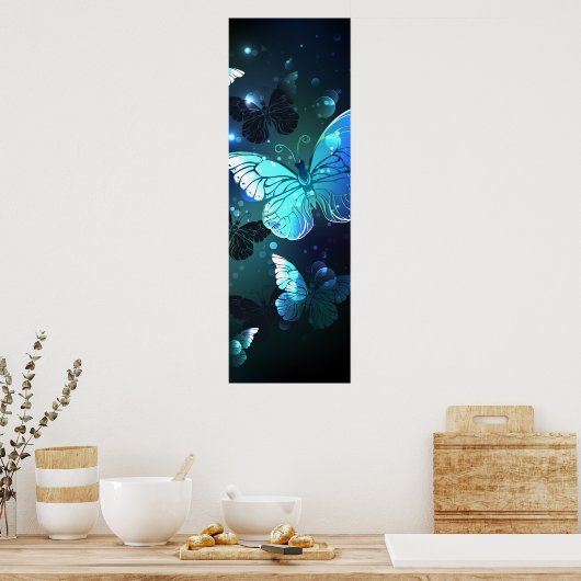 Fluttering Night Butterfly Poster (Keuken)