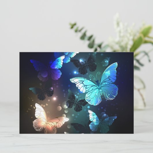 Fluttering Night Butterfly Programmakaart (Staand voorkant)