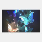 Fluttering Night Butterfly Rechthoekige Sticker (Voorkant)