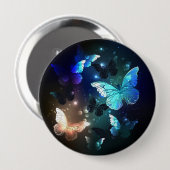 Fluttering Night Butterfly Ronde Button 4,0 Cm (Voorkant /achterkant)