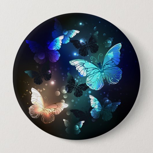 Fluttering Night Butterfly Ronde Button 4,0 Cm (Voorkant)