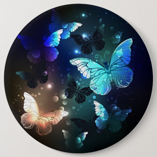 Fluttering Night Butterfly Ronde Button 6,0 Cm (Voorkant)