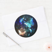 Fluttering Night Butterfly Ronde Sticker (Envelop)