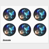Fluttering Night Butterfly Ronde Sticker (Vel)