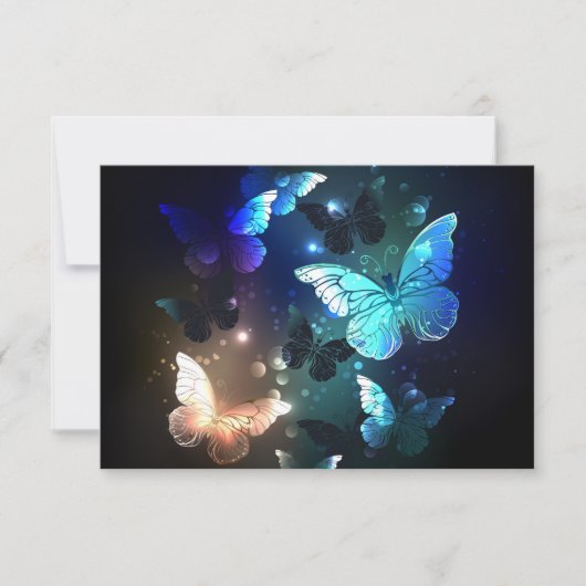 Fluttering Night Butterfly RSVP Kaartje (Voorkant)