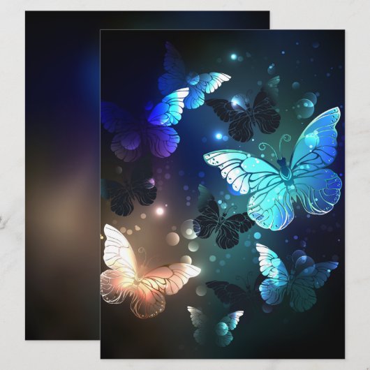 Fluttering Night Butterfly Save The Date (Voorkant / Achterkant)