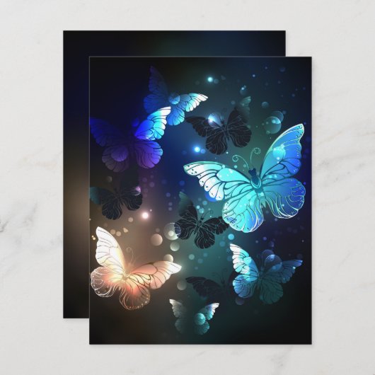 Fluttering Night Butterfly Save The Date (Voorkant / Achterkant)