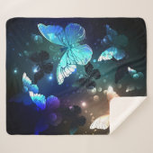 Fluttering Night Butterfly Sherpa Deken (Voorkant (horizontaal))