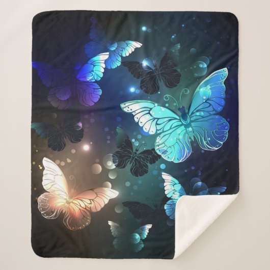 Fluttering Night Butterfly Sherpa Deken (Voorkant)