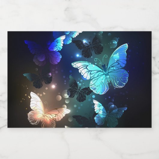 Fluttering Night Butterfly Sparkling Wijnetiket (Enkel label)