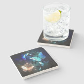 Fluttering Night Butterfly Stenen Onderzetter (Zijkant)