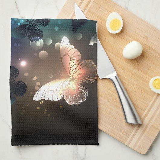 Fluttering Night Butterfly Theedoek (Quarter Fold)