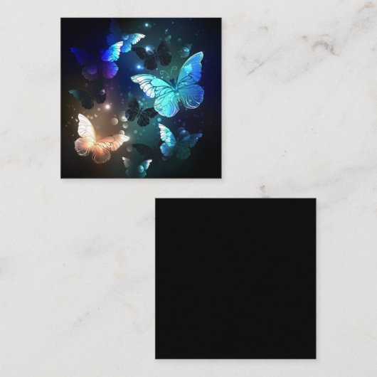 Fluttering Night Butterfly Vierkante Visitekaartje (Voorkant / Achterkant)