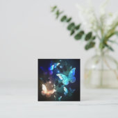 Fluttering Night Butterfly Vierkante Visitekaartje (Staand voorkant)