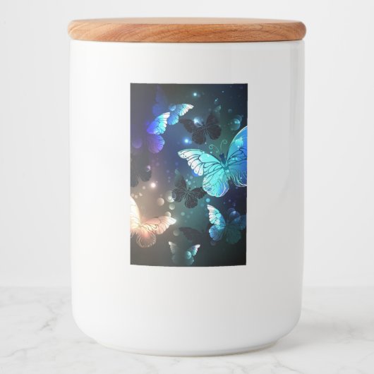 Fluttering Night Butterfly Voedselcontainer Etiket (Voorkant)