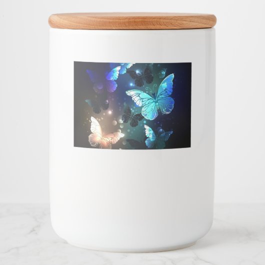 Fluttering Night Butterfly Voedselcontainer Etiket (Voorkant)