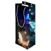 Fluttering Night Butterfly Wijn Cadeautas (Achterkant Gekanteld)
