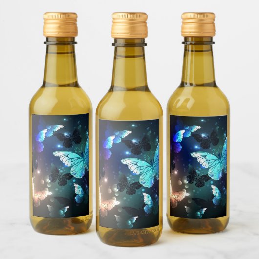 Fluttering Night Butterfly Wijn Etiket (Flessen)