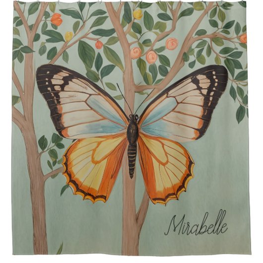 Fluttering Veerkracht gepersonaliseerd Douchegordijn (Voorkant)