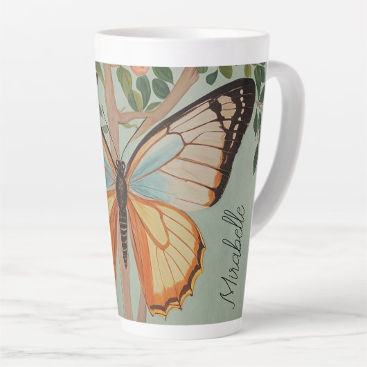 Fluttering Veerkracht gepersonaliseerd Latte Mok (Rechterhoek)
