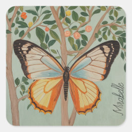 Fluttering Veerkracht gepersonaliseerd Vierkante Sticker