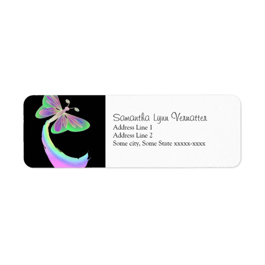 Fluttering vlinder zwart door: Mendi Etiket (Voorkant)