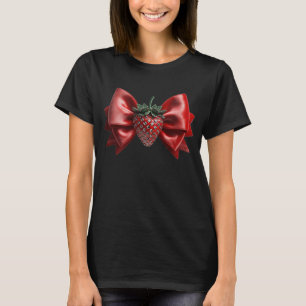 Fluweel aardbeienboeg t-shirt