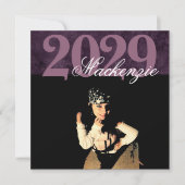 Fluweel Afstudeerder | Amethist Paarse Moody Grung Kaart (Voorkant)